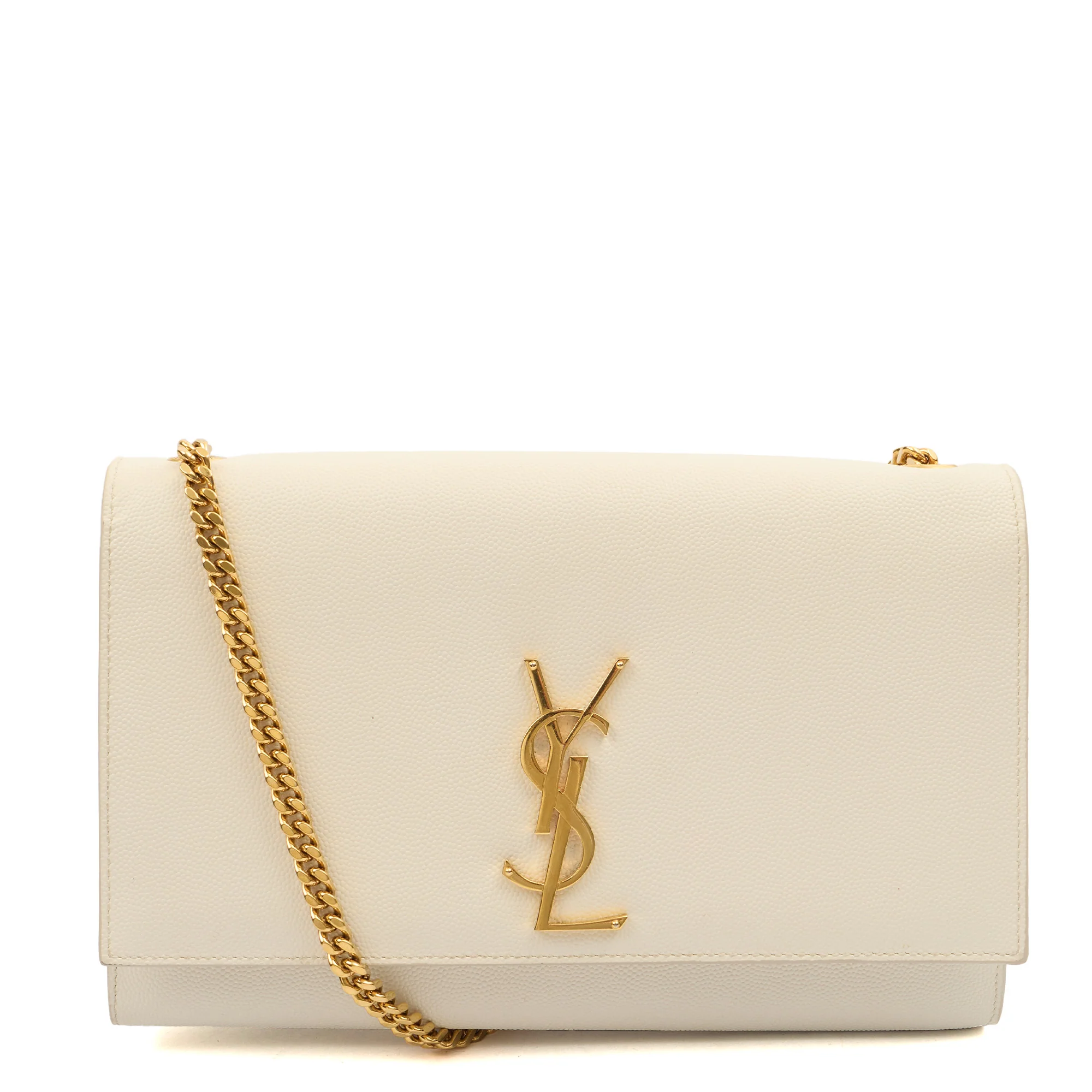 Picture of Saint Laurent Cross Body Kate Medium in White, Calfskin Leather