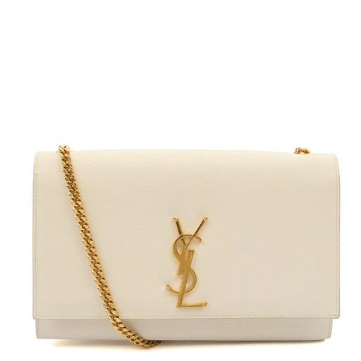Picture of Saint Laurent Cross Body Kate Medium in White, Calfskin Leather