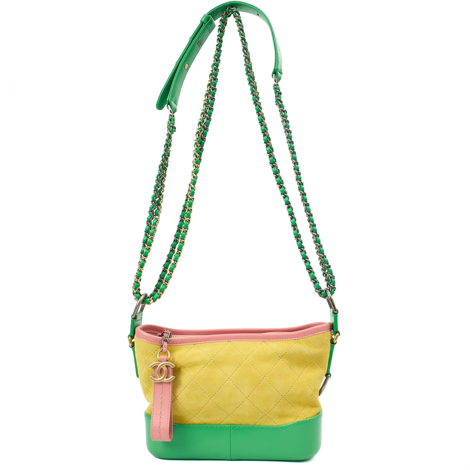 Picture of Chanel Cross Body Gabrielle Hobo - Small in Yellow, Suede