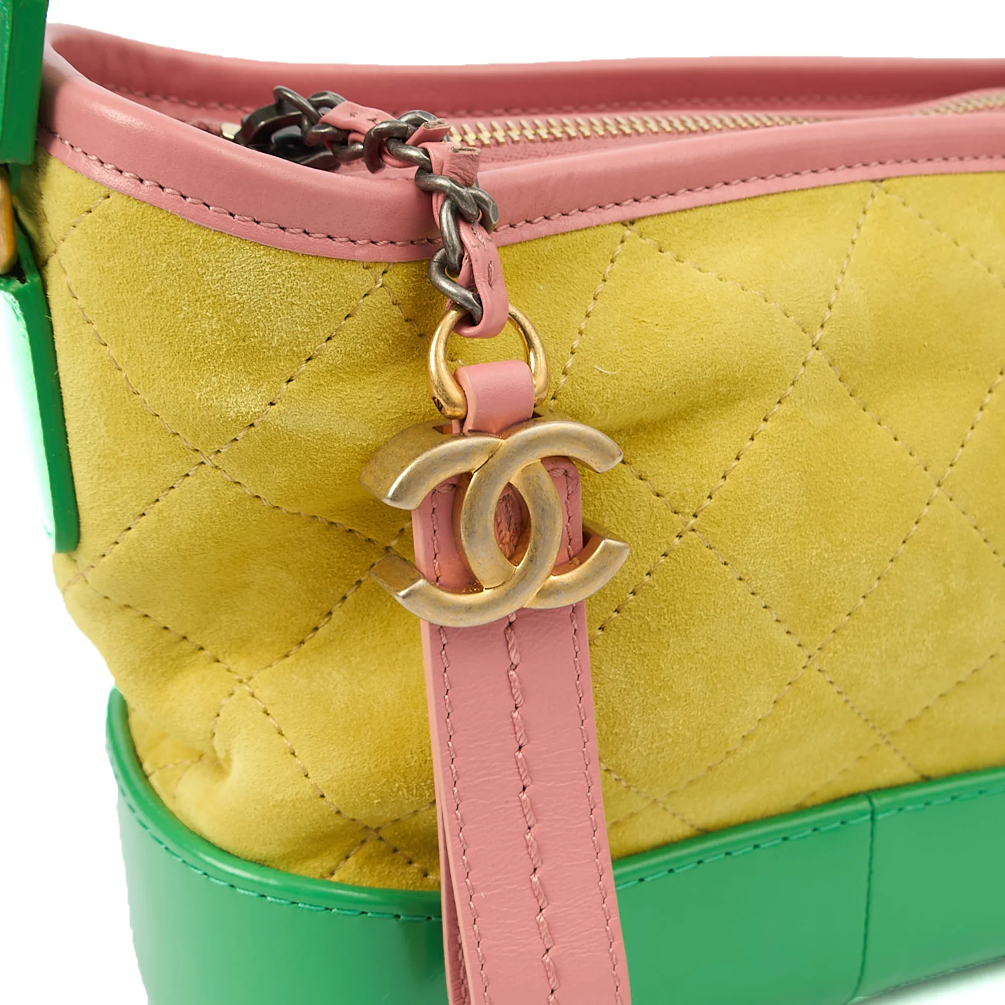 Picture of Chanel Cross Body Gabrielle Hobo - Small in Yellow, Suede