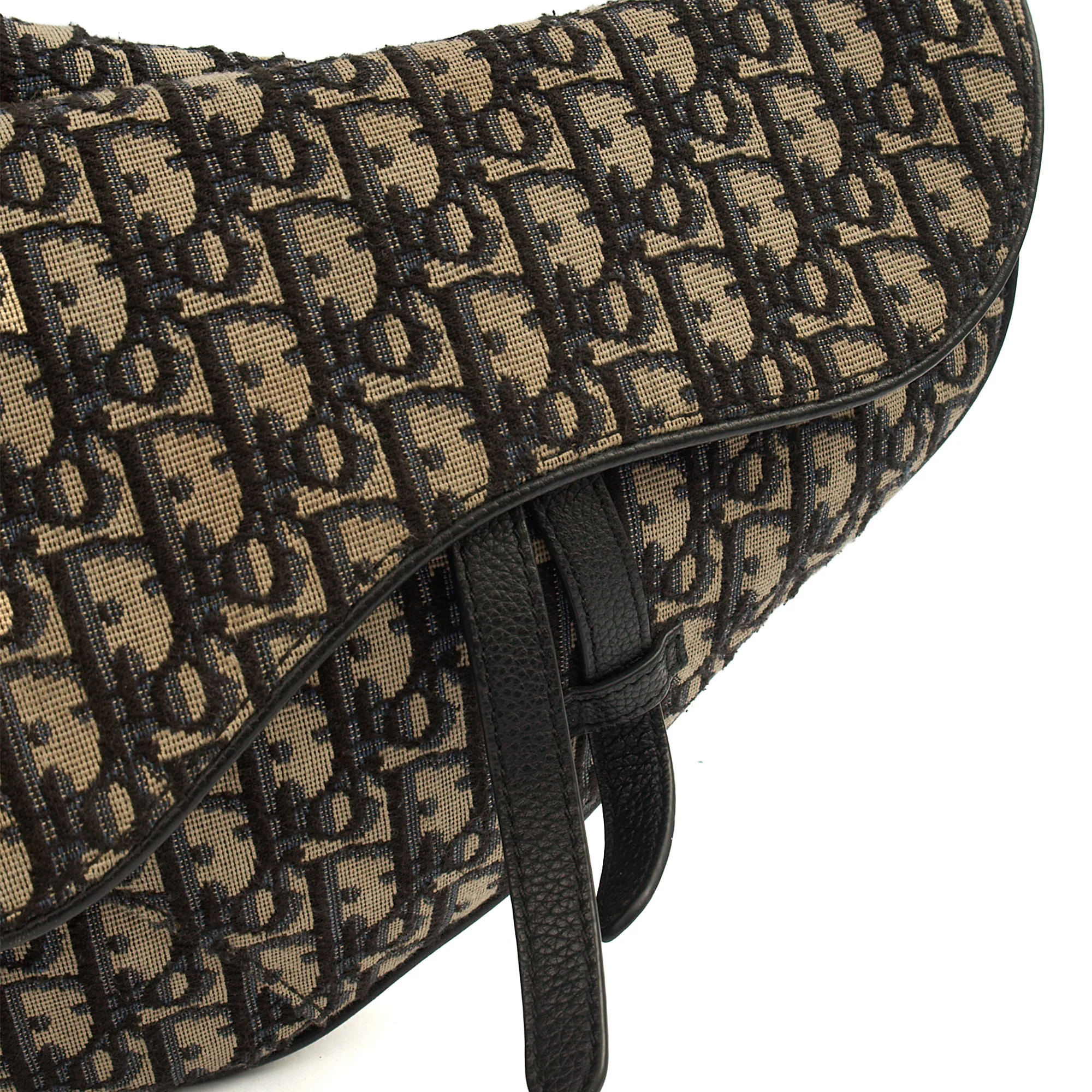 Picture of Christian Dior Cross Body Homme - Saddle Bag in Blue, Dior Oblique Embroidery