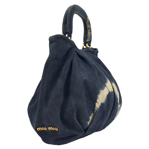 Picture of Miu Miu Tote Tote in Blue, Suede