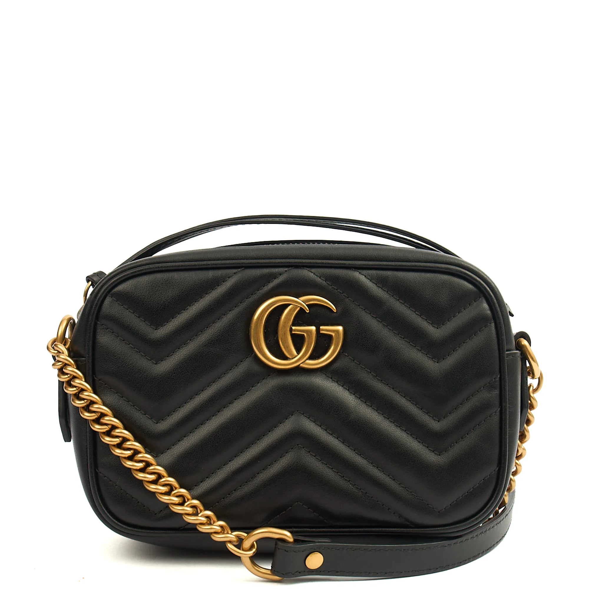 Gucci Cross Body Marmont Shoulder Bag - Mini in Black, Leather