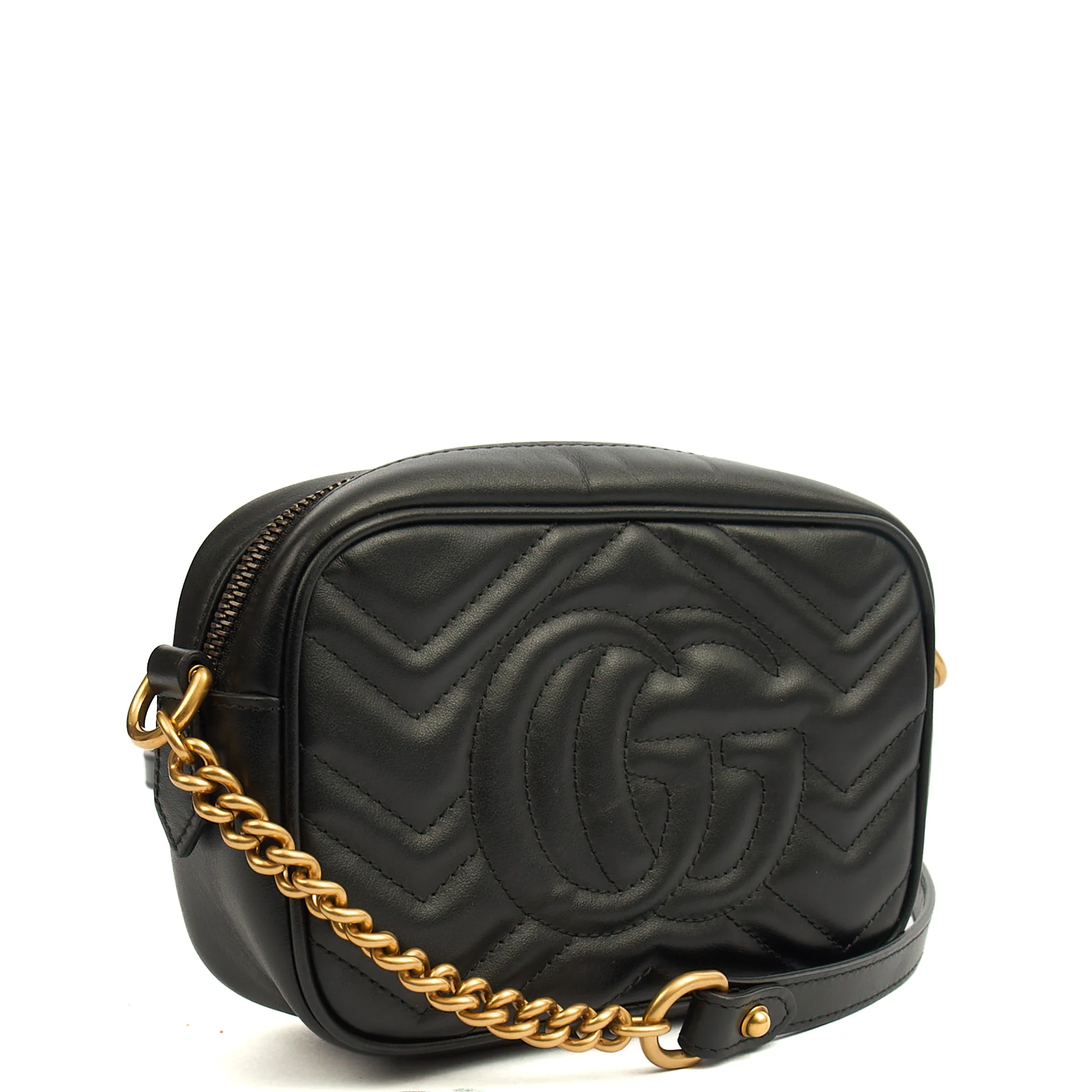 Gucci Cross Body Marmont Shoulder Bag - Mini in Black, Leather