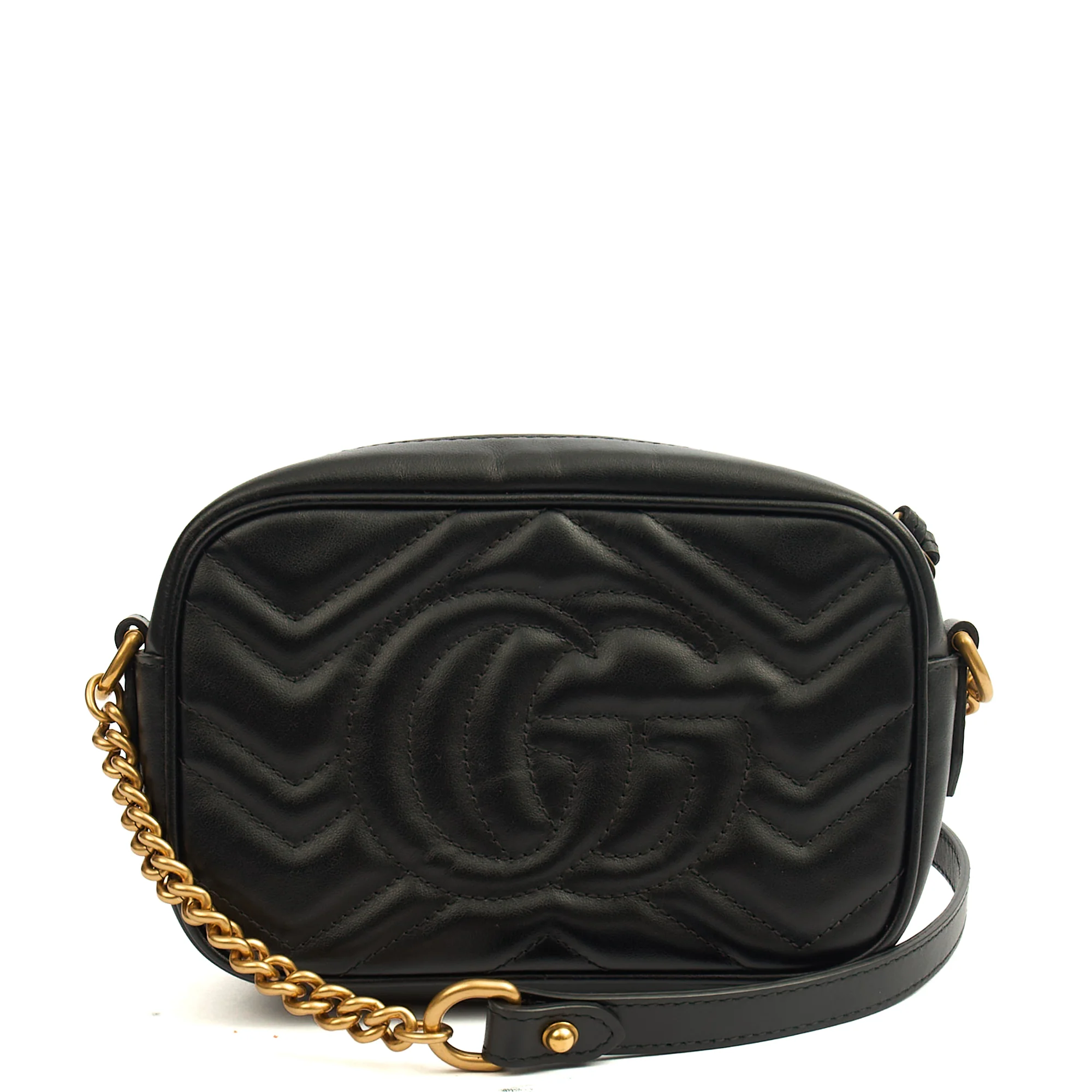 Gucci Cross Body Marmont Shoulder Bag - Mini in Black, Leather