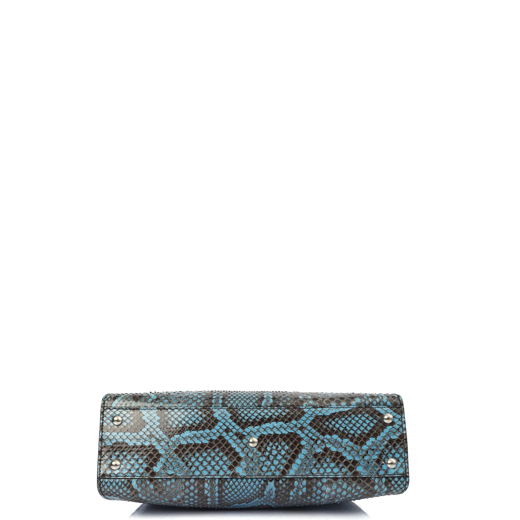 Picture of Fendi Top Handle Peekaboo - Medium in Blue, Python Leather