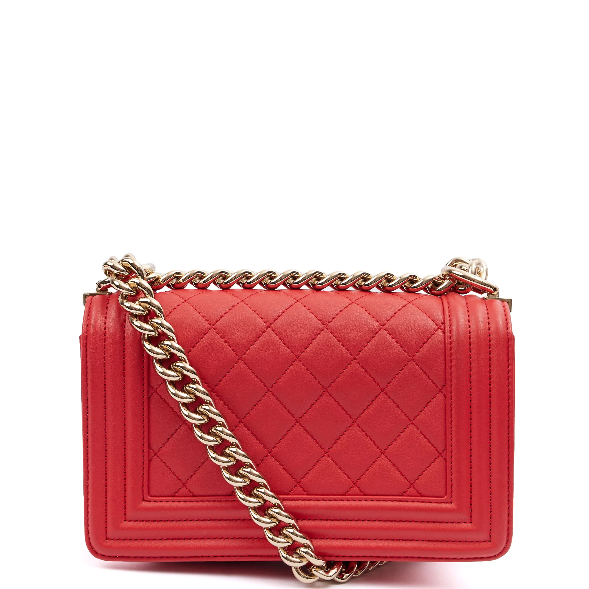Picture of Chanel Cross Body Boy - Small in Red, Leather