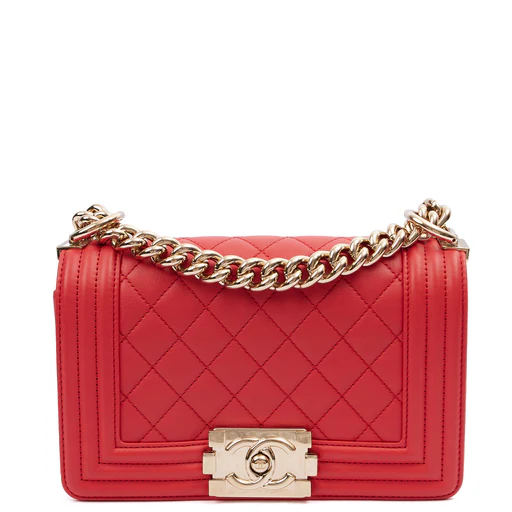 Picture of Chanel Cross Body Boy - Small in Red, Leather