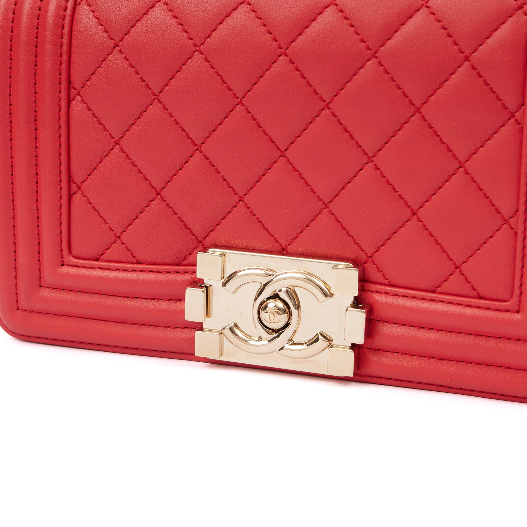 Picture of Chanel Cross Body Boy - Small in Red, Leather