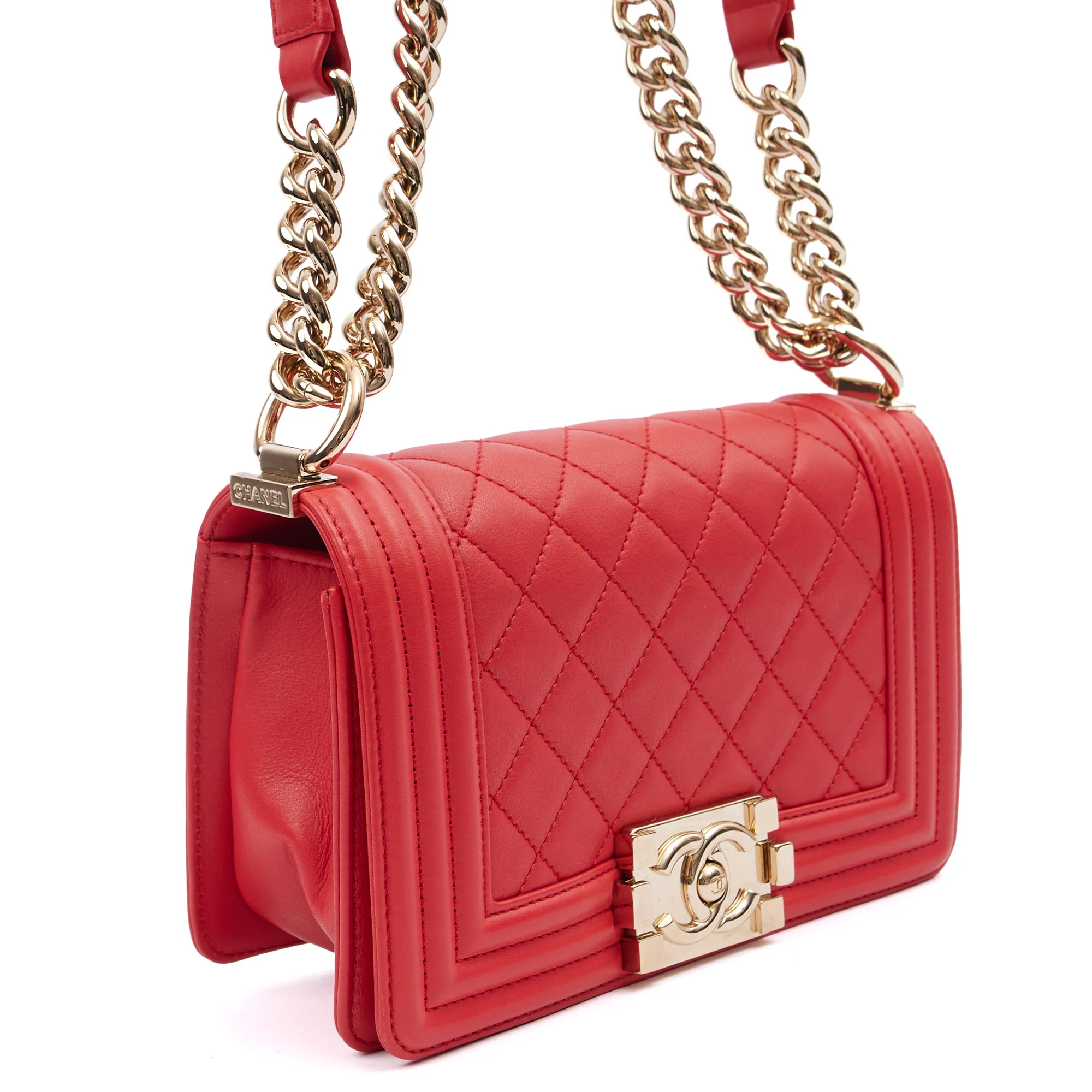 Picture of Chanel Cross Body Boy - Small in Red, Leather