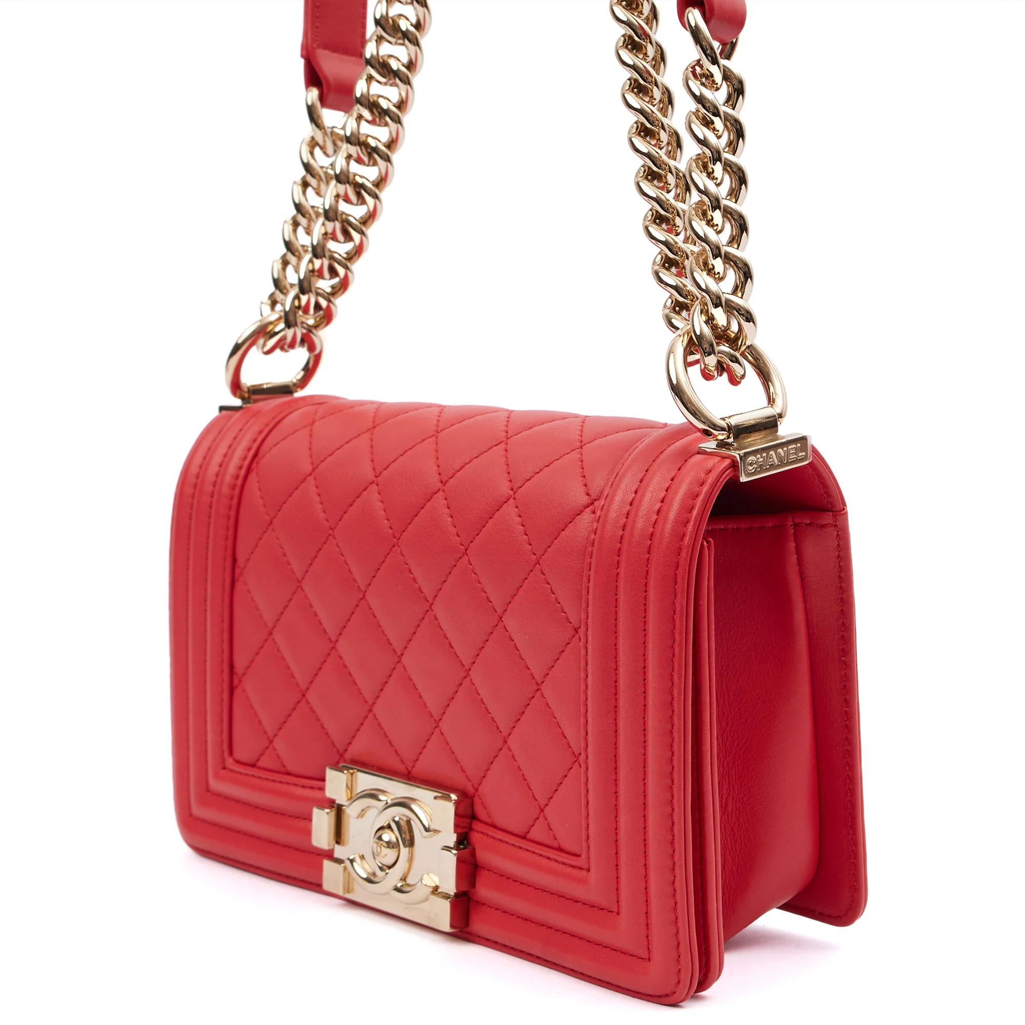 Picture of Chanel Cross Body Boy - Small in Red, Leather