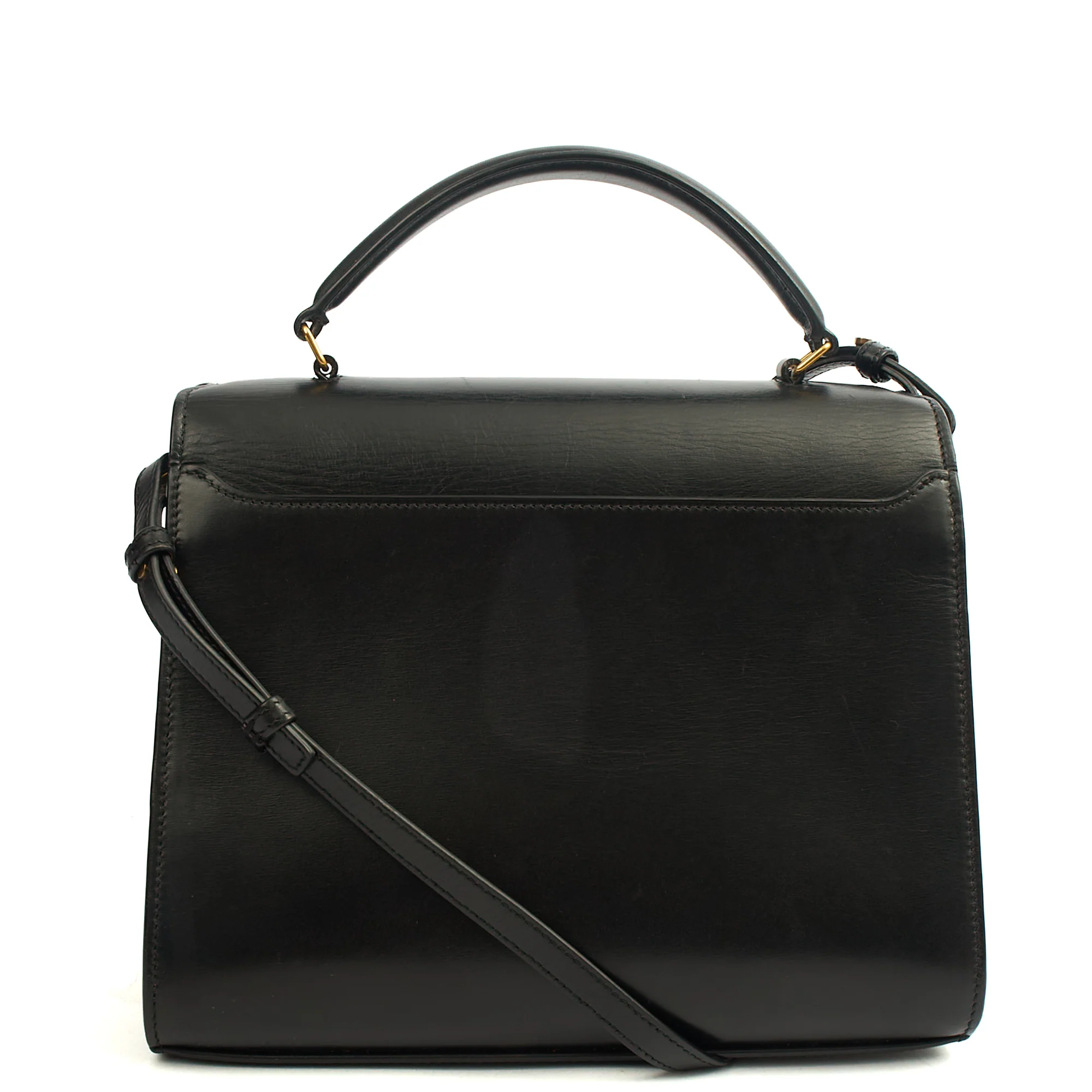 Picture of Saint Laurent Top Handle Cassandra Top Handle - Medium in Black, Leather