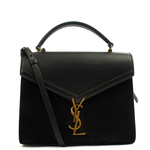 Picture of Saint Laurent Top Handle Cassandra Top Handle - Medium in Black, Leather