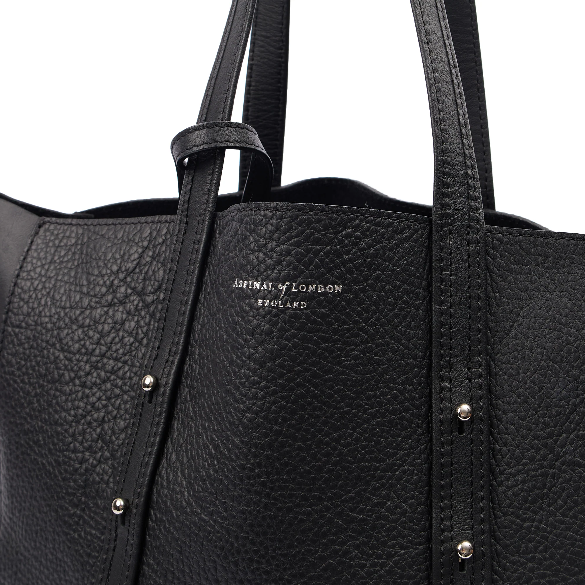 Picture of Aspinal of London Tote London Tote - Midi in Black, Leather
