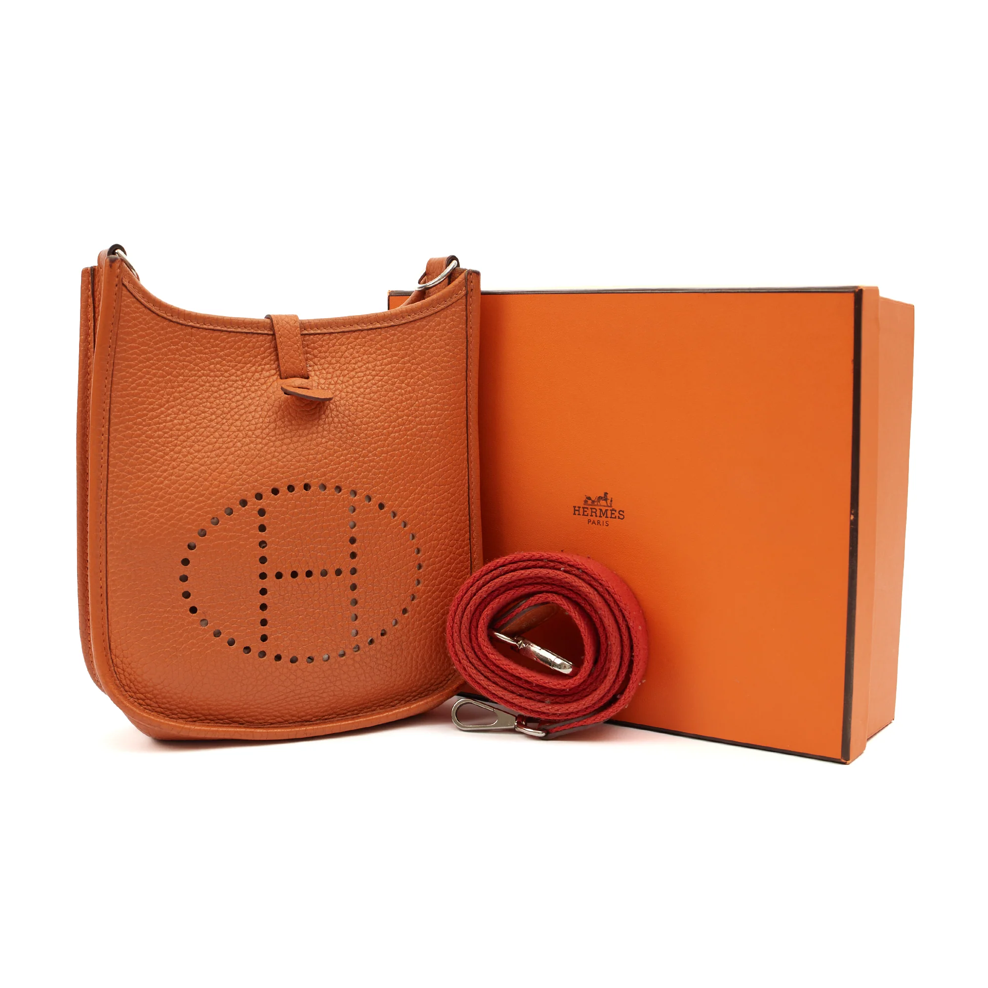 Picture of Hermes Cross Body Evelyne 16 in Classic Orange, Clemence Leather