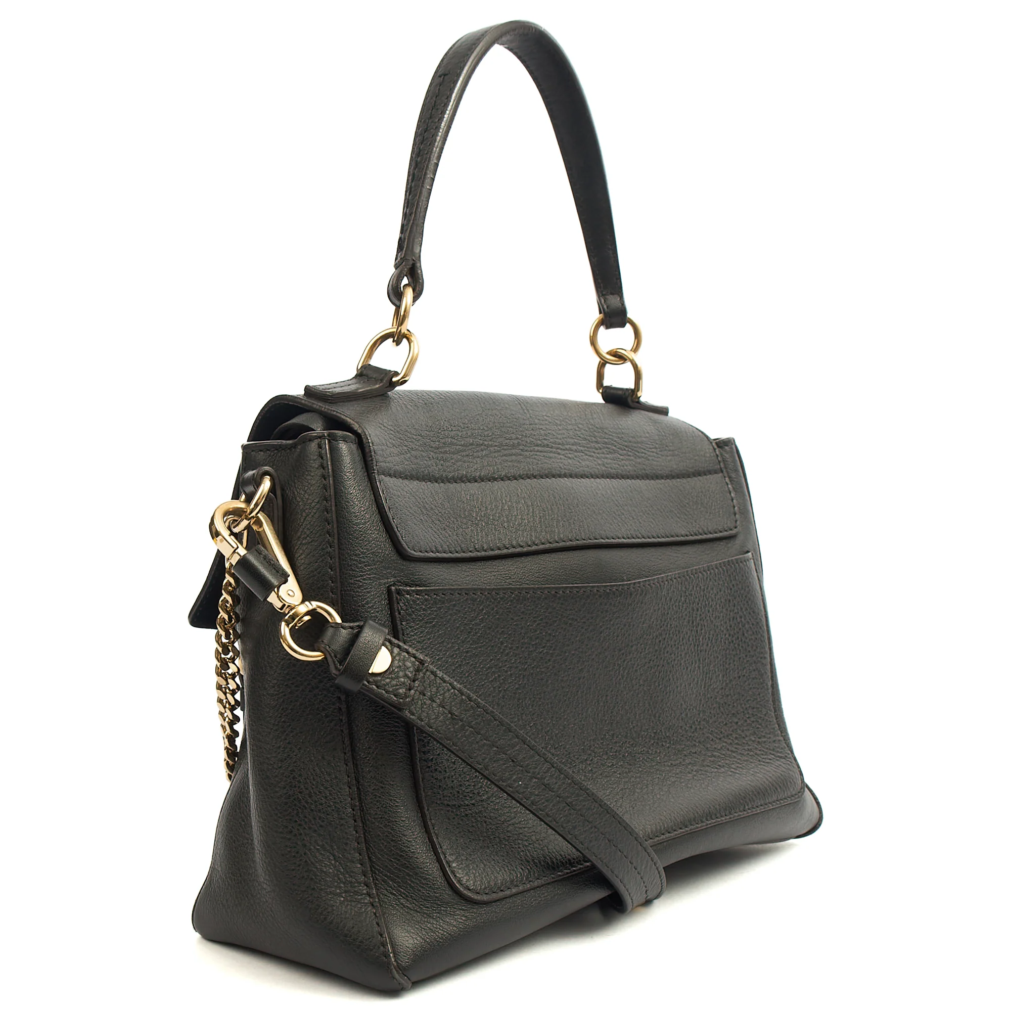 Picture of Chloe Top Handle Faye - Medium in Black, Calfskin Leather