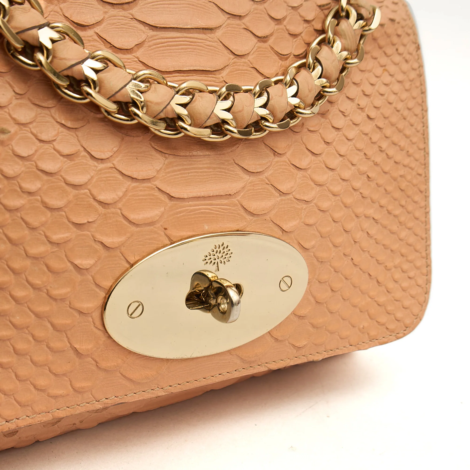 Picture of Mulberry Shoulder Bag Cecily  in Coral Orange, Exotic Effect Leather