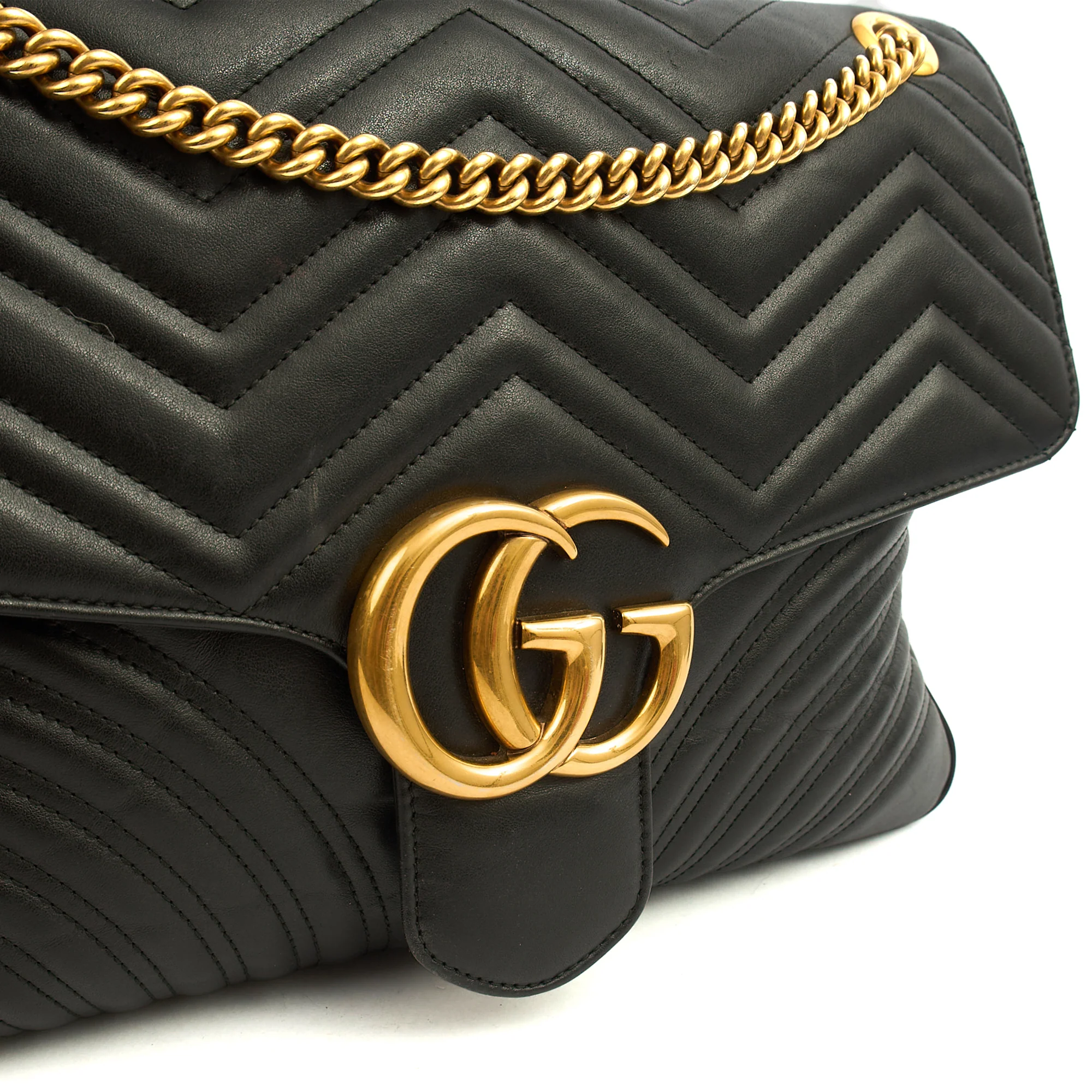 Picture of Gucci Shoulder Bag Marmont Shoulder Flap - Large in Black, Leather