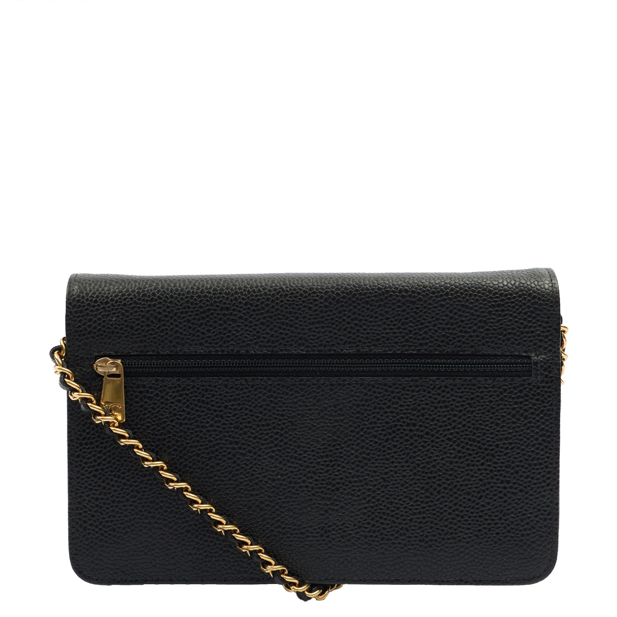 Picture of Chanel Cross Body Wallet on Chain in Black, Caviar Leather