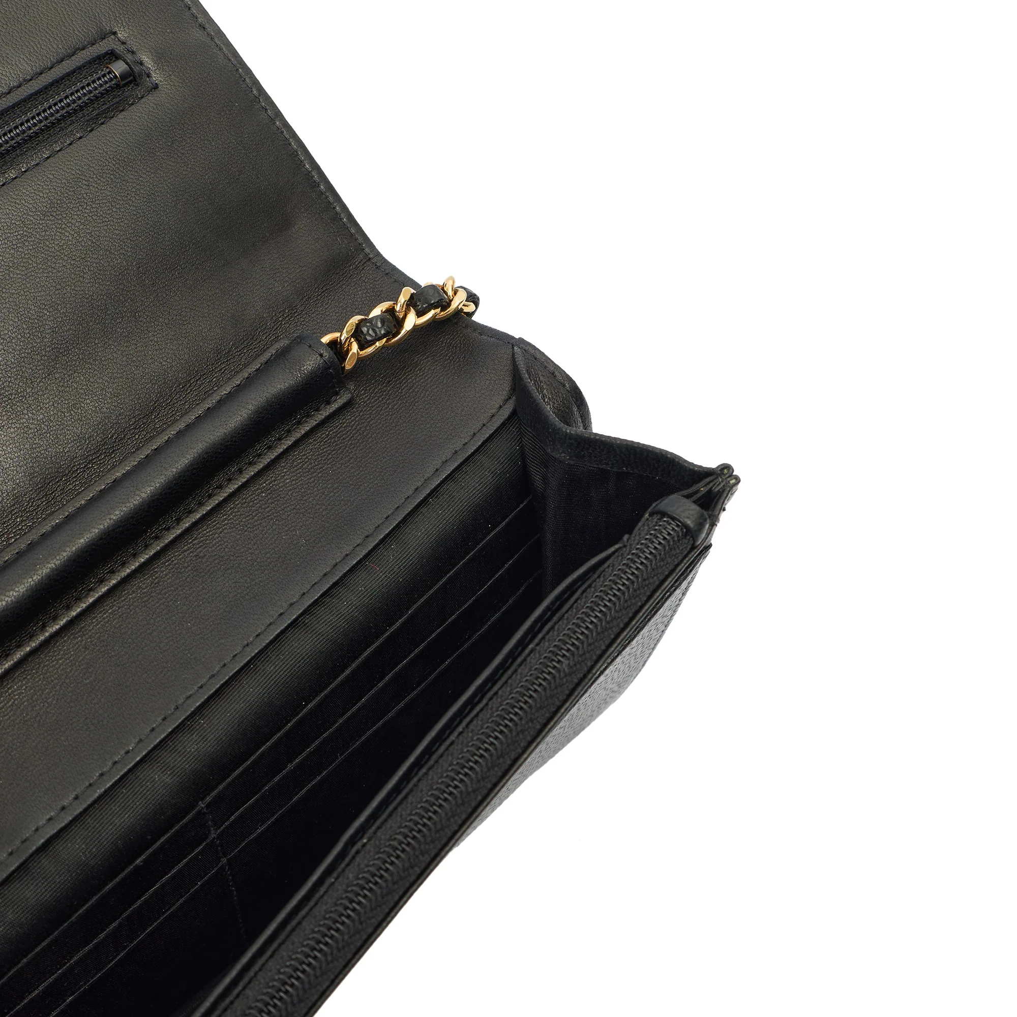 Picture of Chanel Cross Body Wallet on Chain in Black, Caviar Leather