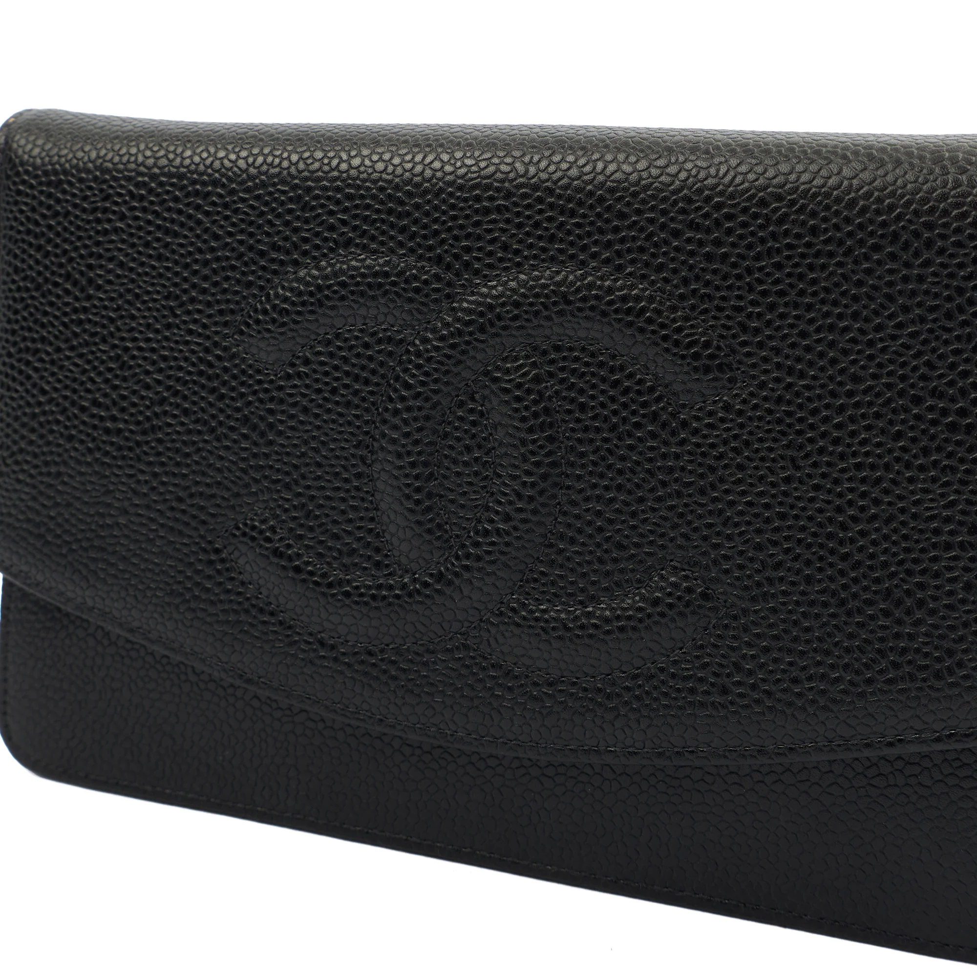 Picture of Chanel Cross Body Wallet on Chain in Black, Caviar Leather