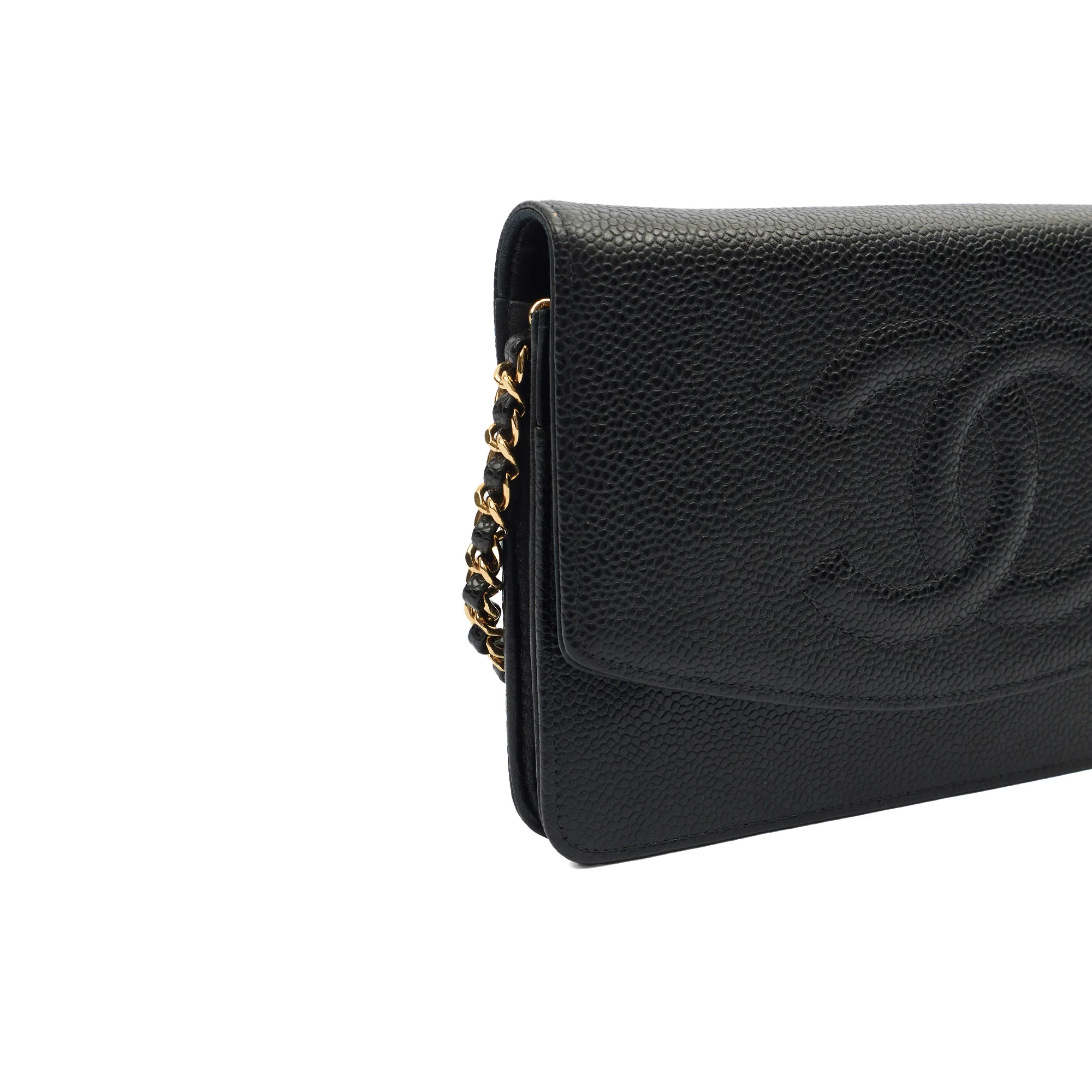 Picture of Chanel Cross Body Wallet on Chain in Black, Caviar Leather
