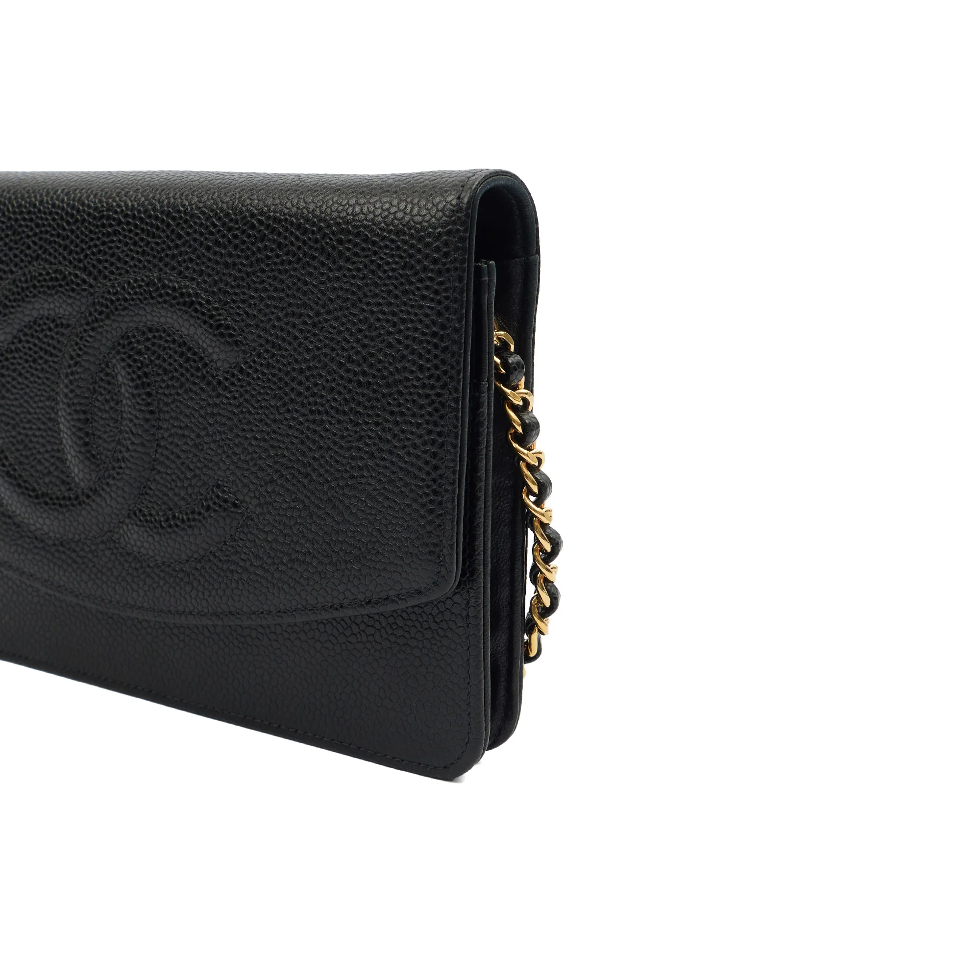 Picture of Chanel Cross Body Wallet on Chain in Black, Caviar Leather