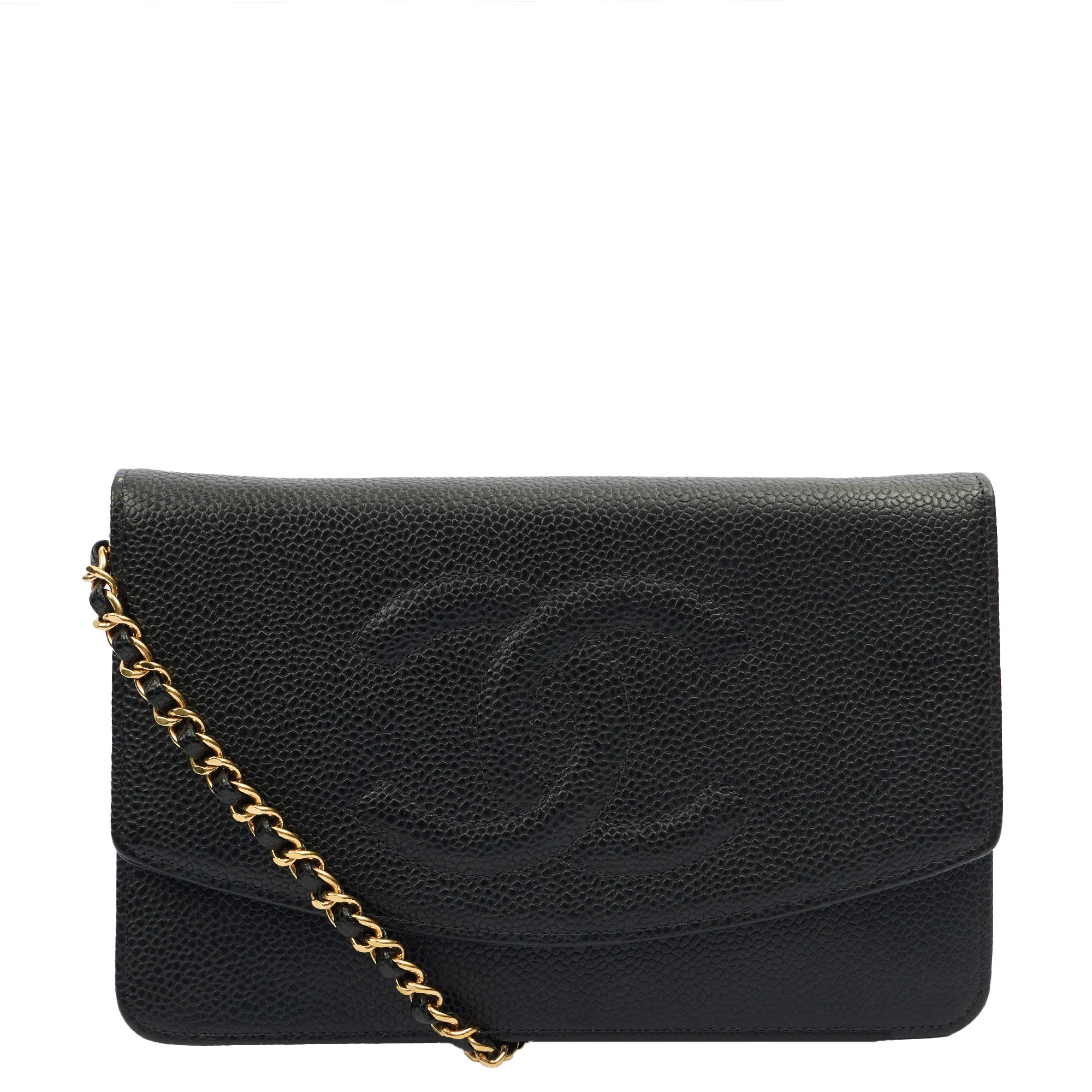 Picture of Chanel Cross Body Wallet on Chain in Black, Caviar Leather