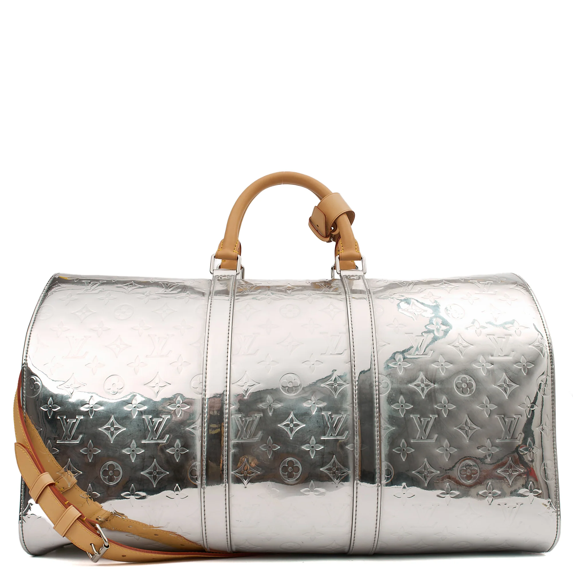 Picture of Louis Vuitton Soft Sided Keepall 50 Bandouliere in Metallic, Leather