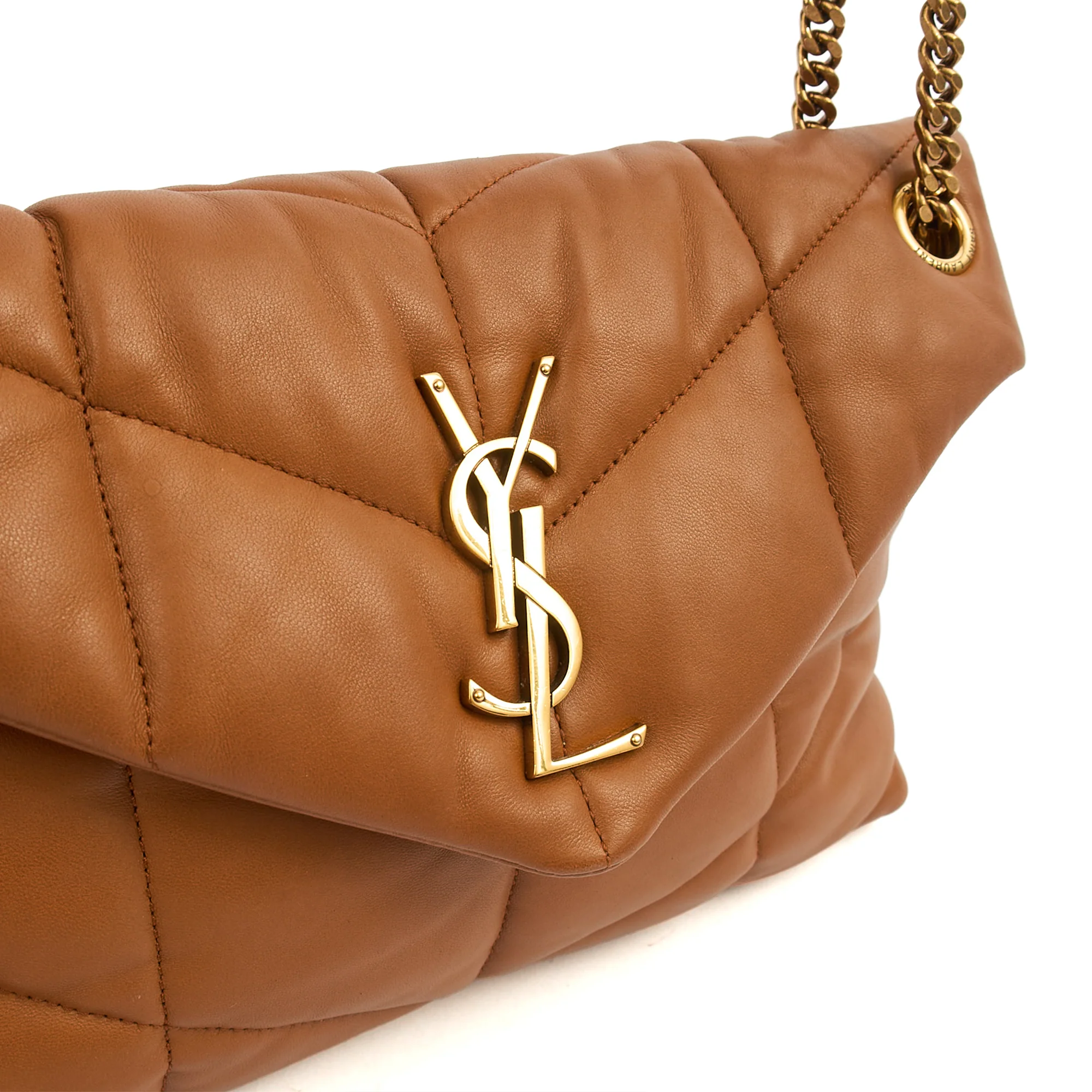 Picture of Saint Laurent Shoulder Bag Puffer - Medium in Brown, Leather