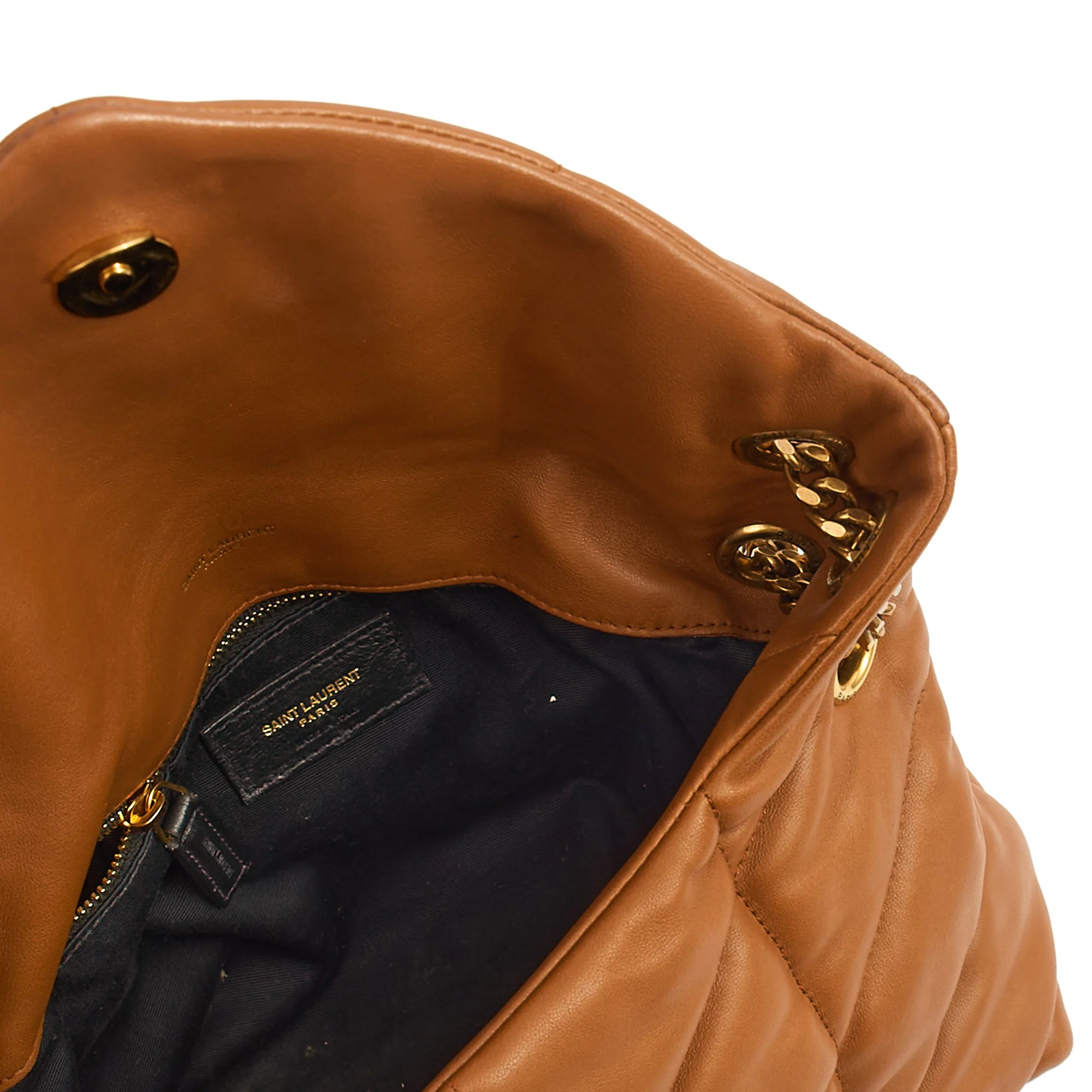 Picture of Saint Laurent Shoulder Bag Puffer - Medium in Brown, Leather