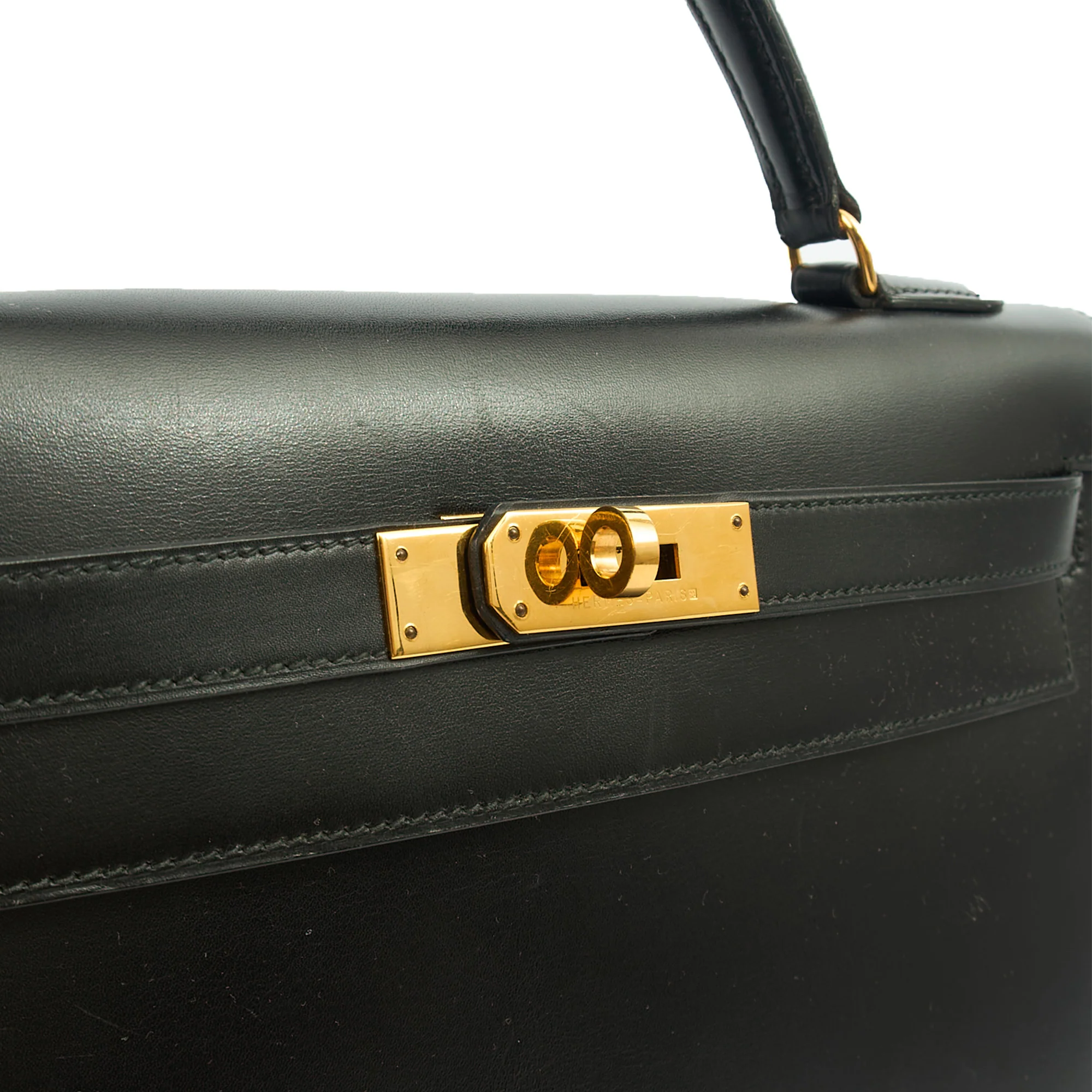 Picture of Hermes Top Handle Kelly 32 in Black, Box Calf Leather