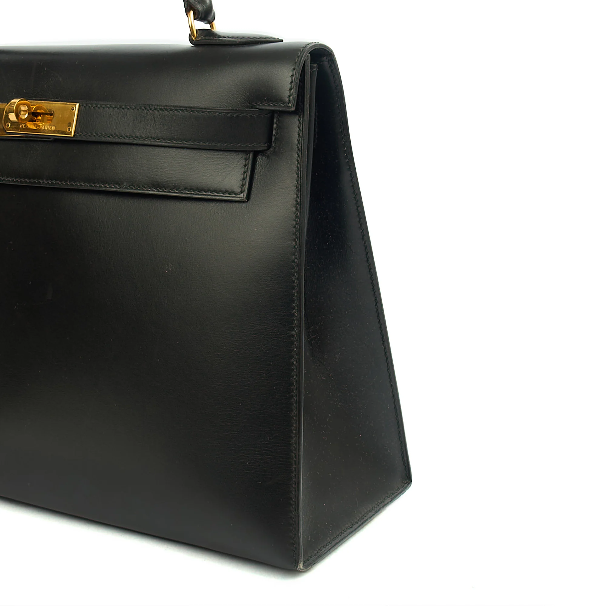 Picture of Hermes Top Handle Kelly 32 in Black, Box Calf Leather