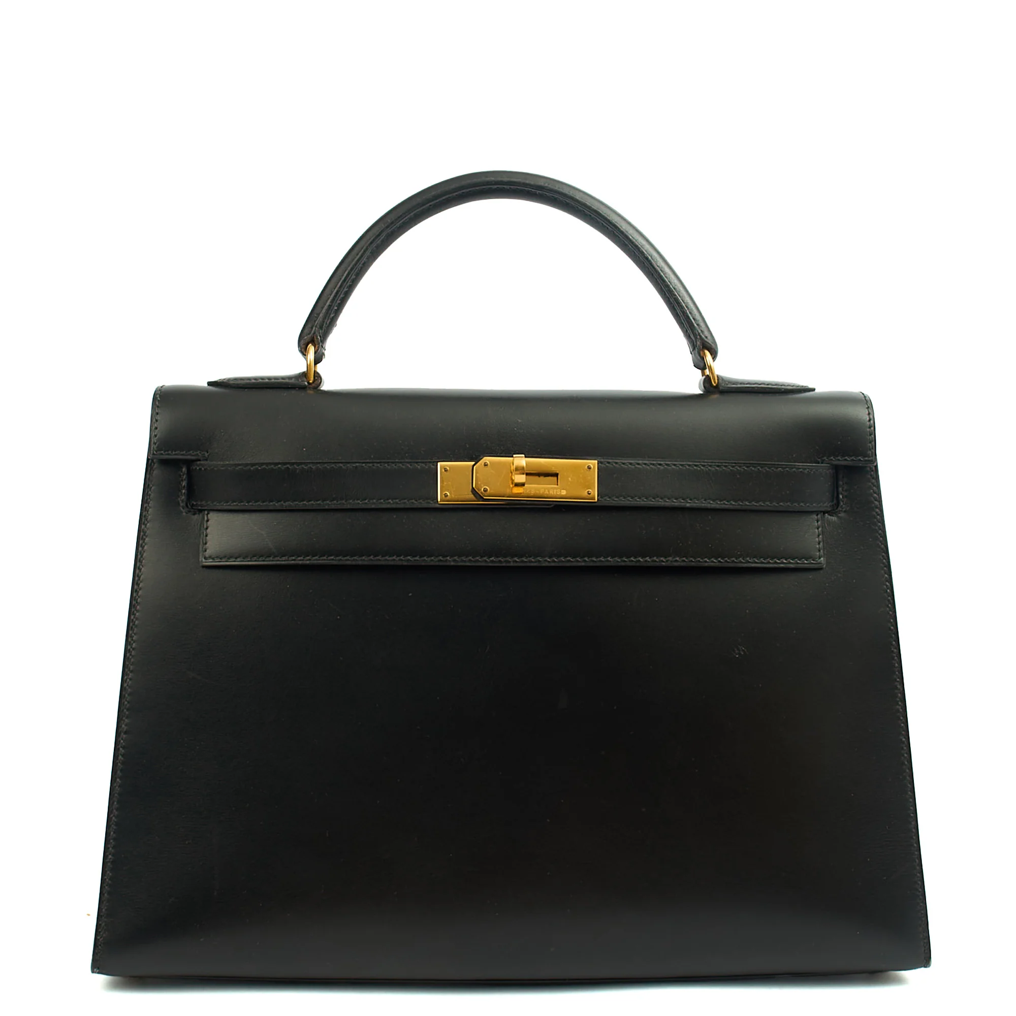 Picture of Hermes Top Handle Kelly 32 in Black, Box Calf Leather