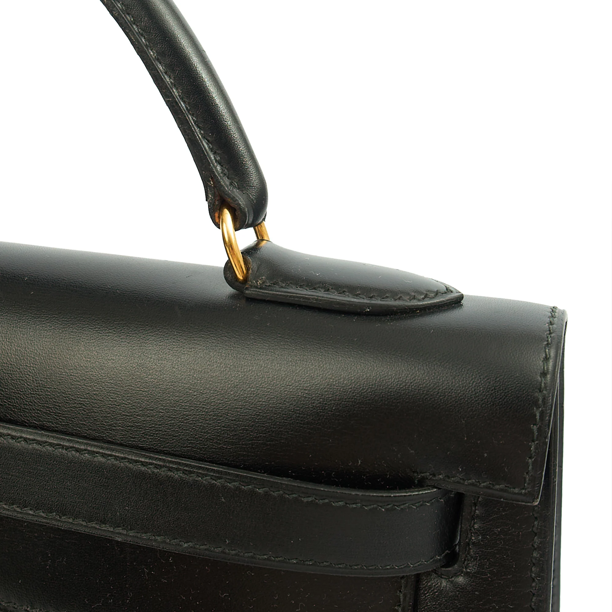 Picture of Hermes Top Handle Kelly 32 in Black, Box Calf Leather