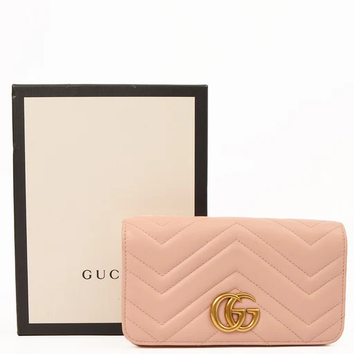 Picture of Gucci Cross Body Marmont Wallet On Chain in Bronze, Exotic Effect Leather