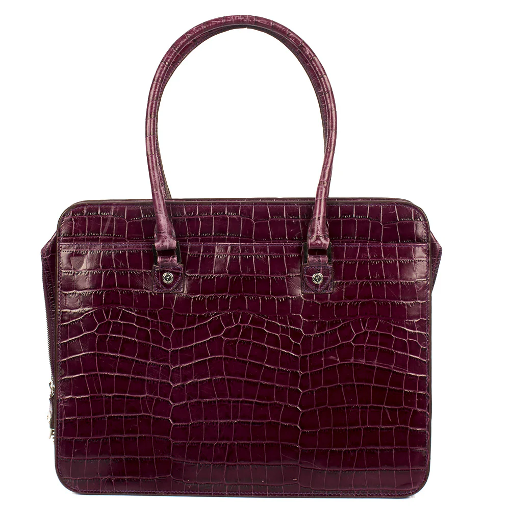 Picture of Aspinal of London Tote Tote in Purple, Exotic Effect Leather