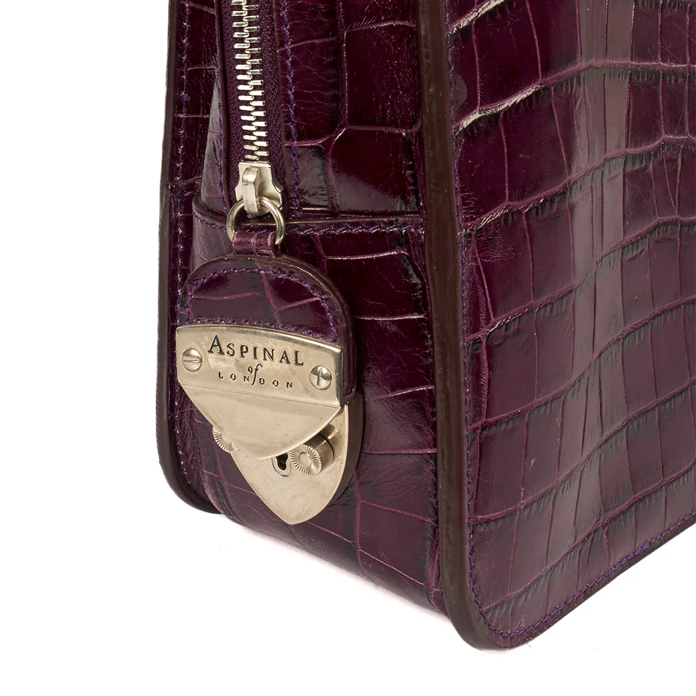 Picture of Aspinal of London Tote Tote in Purple, Exotic Effect Leather