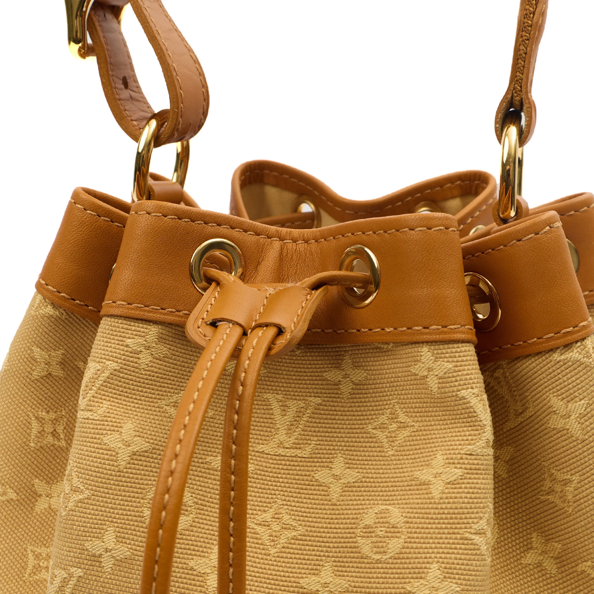 Picture of Louis Vuitton Bucket Bag Mini Lin Noe in Mini Lin Beige, Canvas