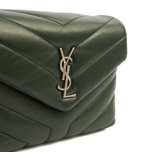 Picture of Saint Laurent Cross Body LouLou - Toy in Dark Green, Calfskin Leather
