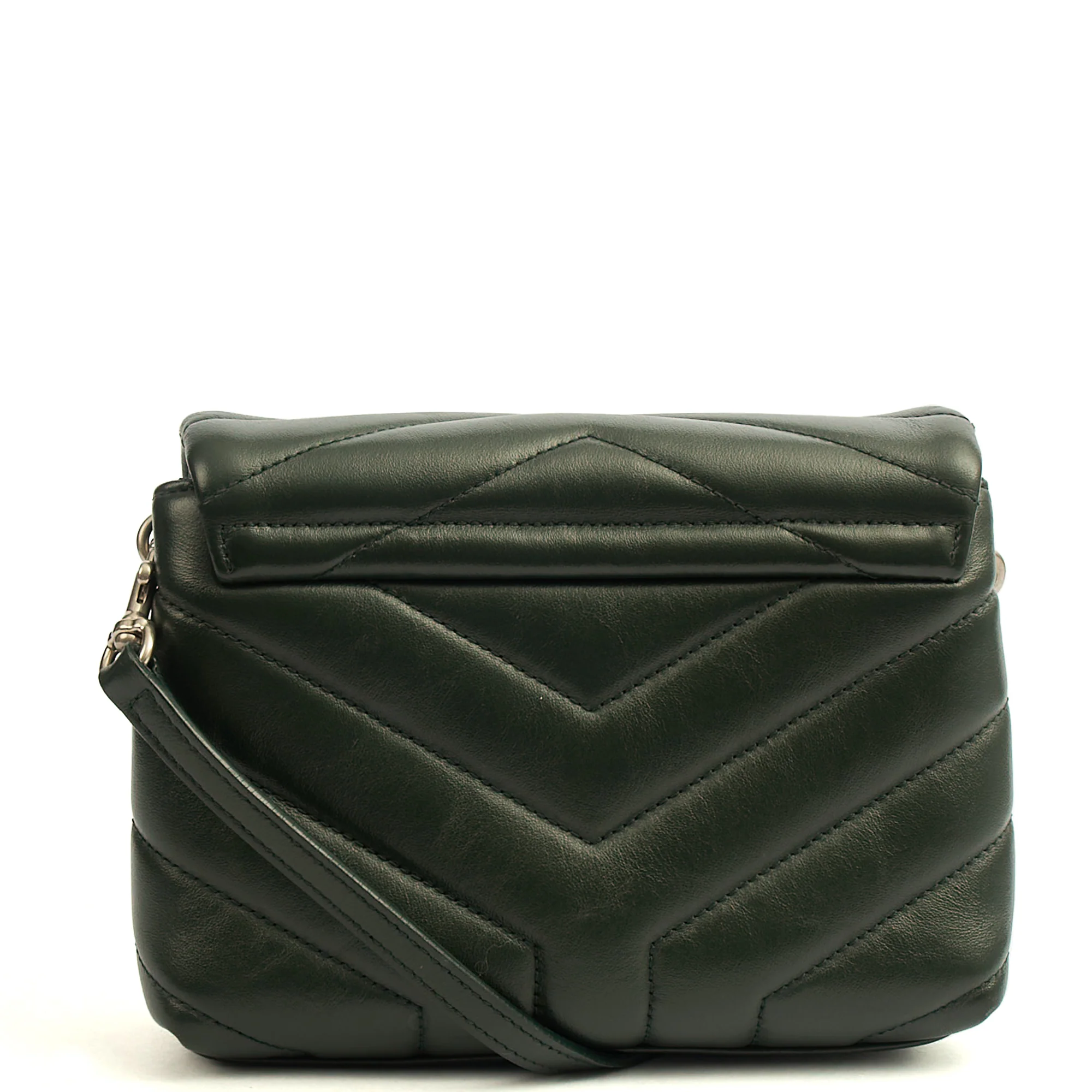 Picture of Saint Laurent Cross Body LouLou - Toy in Dark Green, Calfskin Leather
