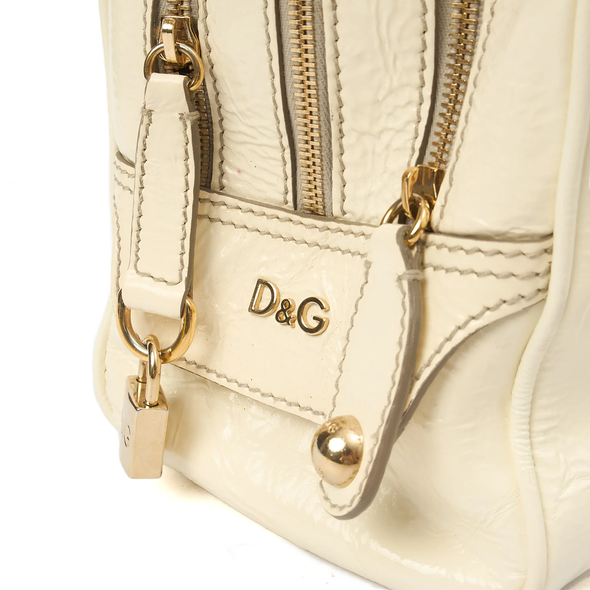 Picture of Dolce & Gabbana Shoulder Bag Tote in White, Patent Leather