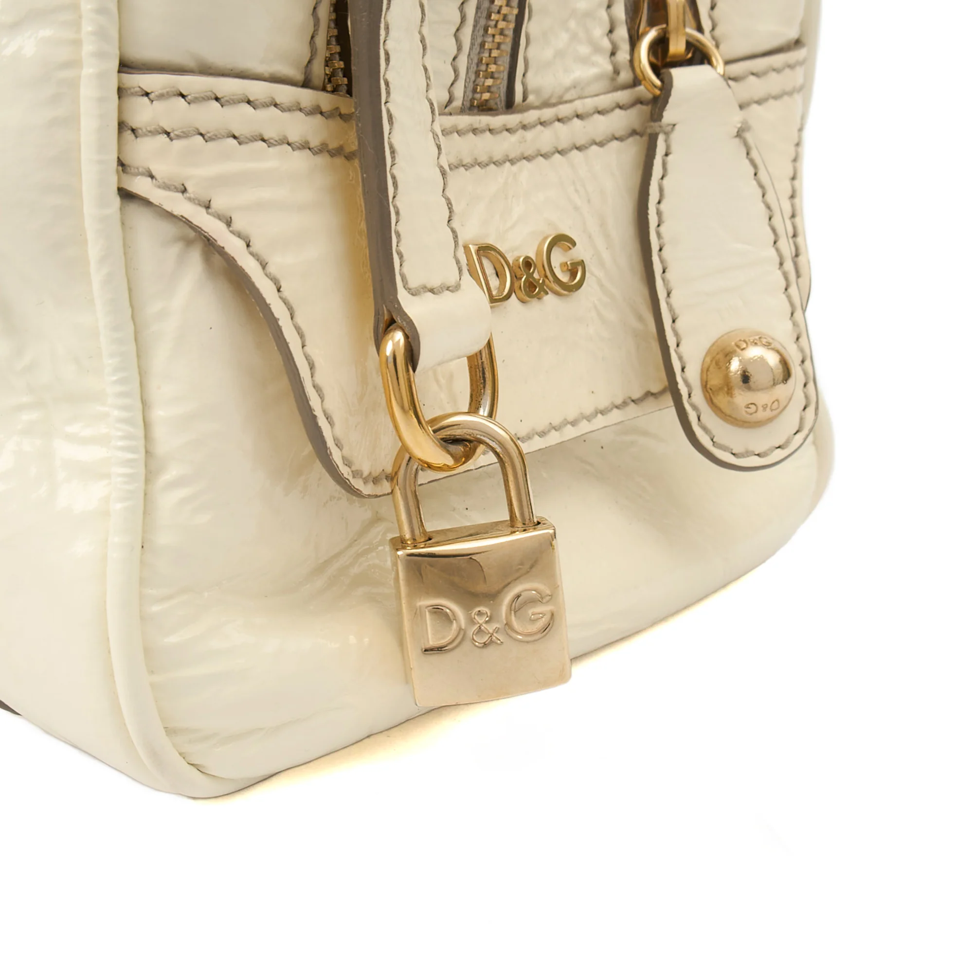 Picture of Dolce & Gabbana Shoulder Bag Tote in White, Patent Leather