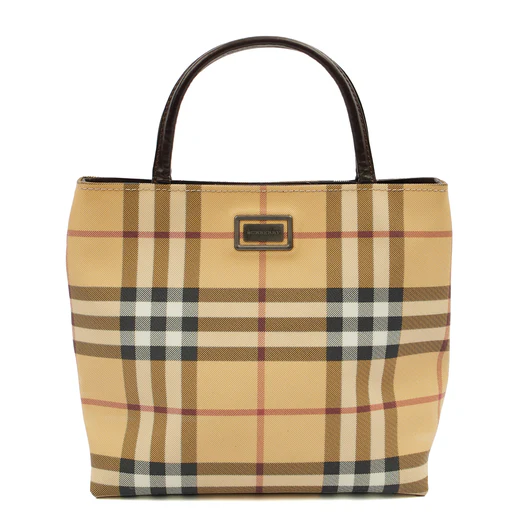 Picture of Burberry Tote Check Tote in Brown, Leather