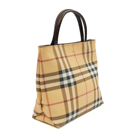 Picture of Burberry Tote Check Tote in Brown, Leather