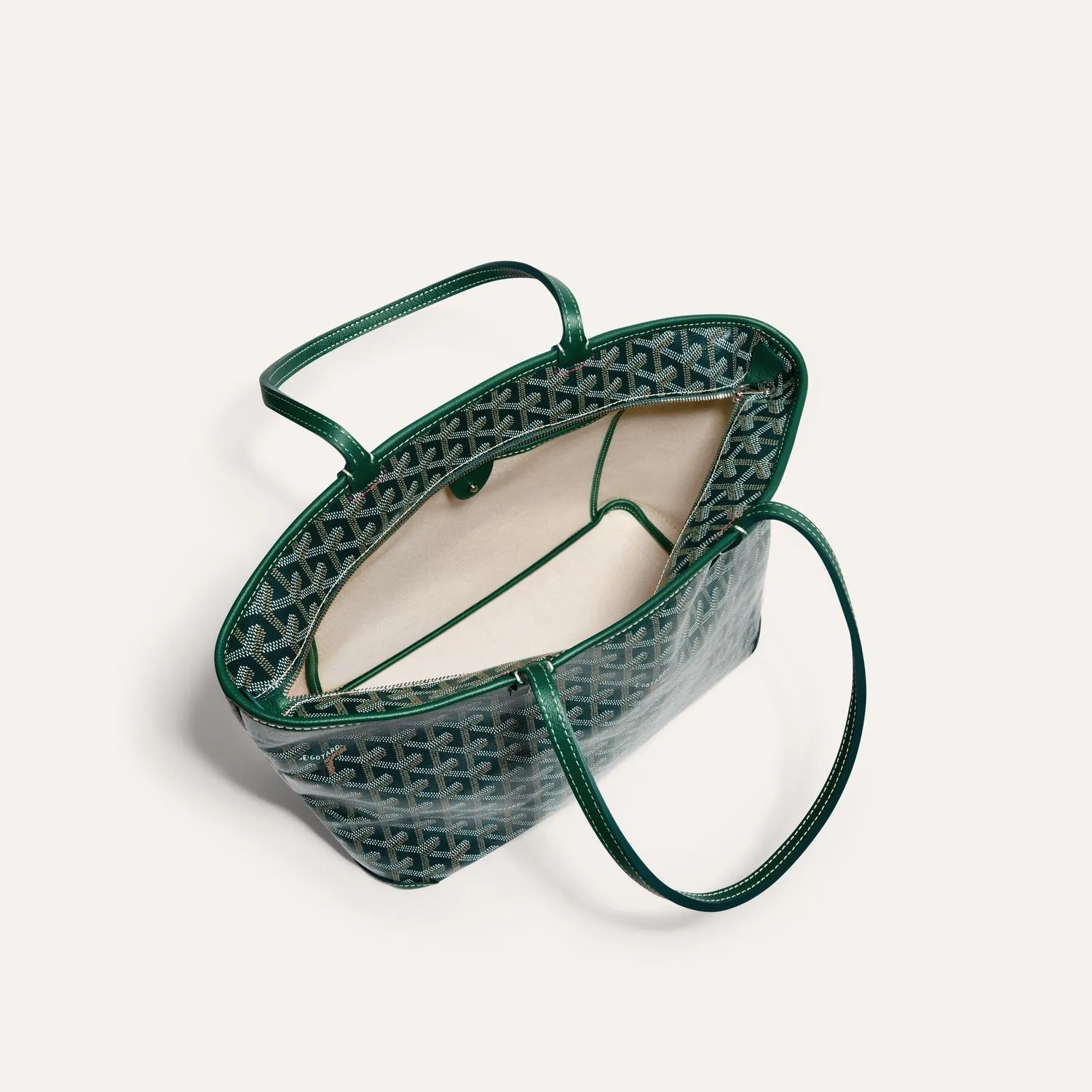 Goyard Artois PM Bag in Green  interior view