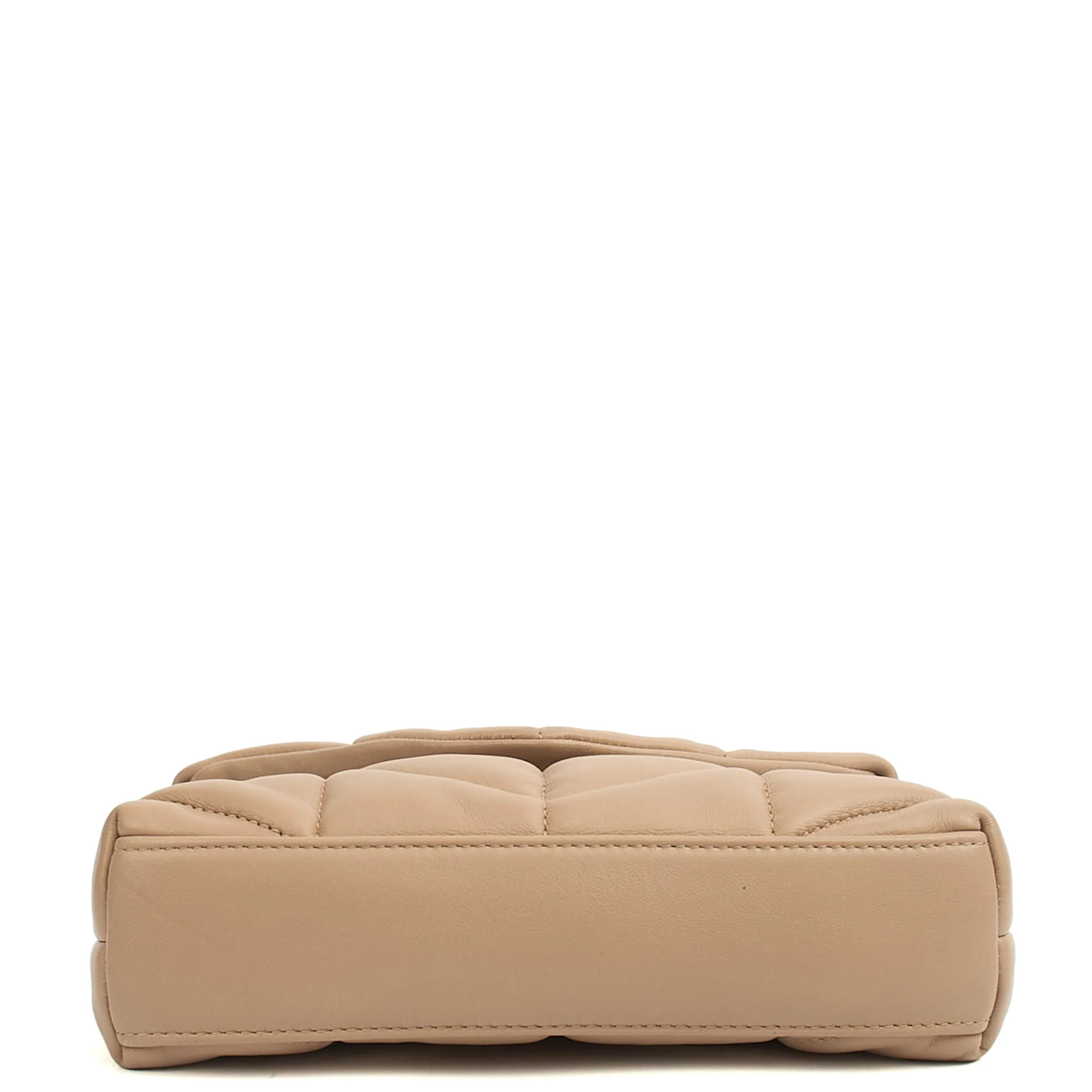 Picture of Saint Laurent Cosmetic Bag Puffer Pouch - Small in Neutral, Leather