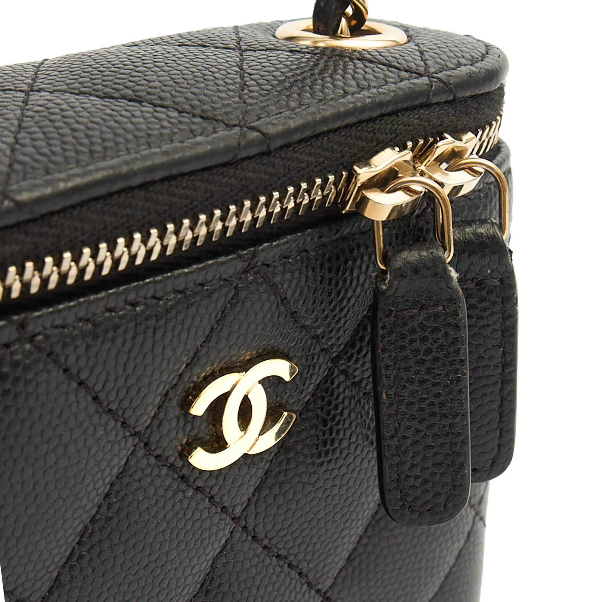 Picture of Chanel Cross Body Vanity Case - Mini in Black, Caviar Leather