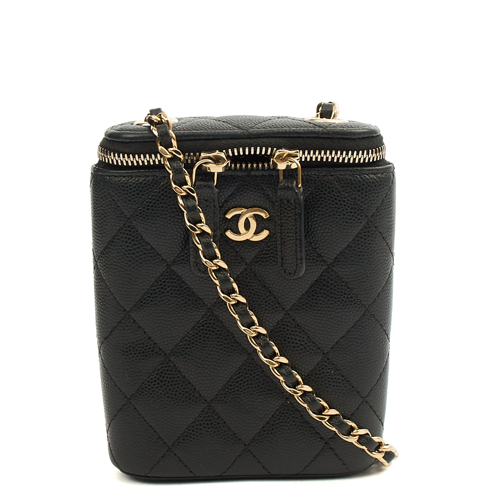 Picture of Chanel Cross Body Vanity Case - Mini in Black, Caviar Leather