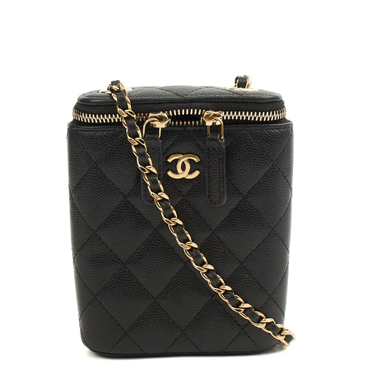 Picture of Chanel Cross Body Vanity Case - Mini in Black, Caviar Leather